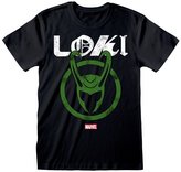 Pánské tričko Marvel|Loki série 2: Distressed Logo (XL) černá bavlna