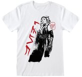 Pánské tričko Star Wars Ahsoka|Hvězdné války: Ink Text (L) bílá bavlna