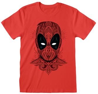 Pánské tričko Marvel|Deadpool: Tattoo Style (L) červená bavlna
