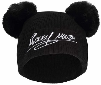 Zimní čepice s bambulkami Disney|Mickey Mouse: Nápis (univerzální)