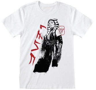 Pánské tričko Star Wars Ahsoka|Hvězdné války: Ink Text (M) bílá bavlna