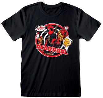 Pánské tričko Marvel|Deadpool: Badge (L) černá bavlna