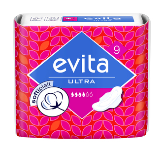 Evita Ultra Softiplait, dámské vložky, 9 ks