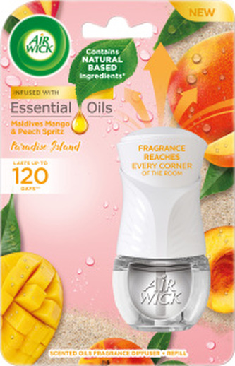 Air Wick osvěžovač vzduchu Electric Mango a broskev z Malediv strojek a náplň, 1+19 ml