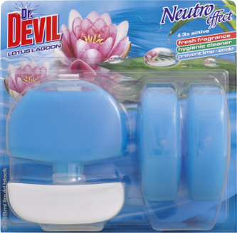 Dr. Devil 3v1 Lotus Lagoon tekutý WC blok, košíček + náplň 3× 55 ml Dr. Devil 3v1 Lotus Lagoon tekutý WC blok, košíček + náplň 3× 55 ml