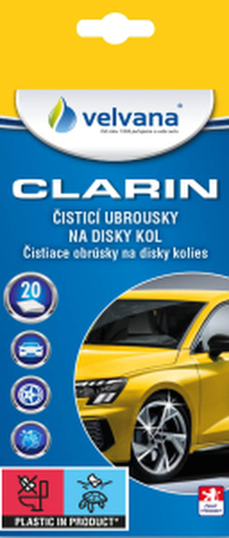 Velvana Clarin čisticí ubrousky na disky kol, 20 ks