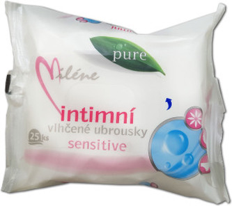 Miléne Pure sensitive intimní vlhčené ubrousky, 25 ks