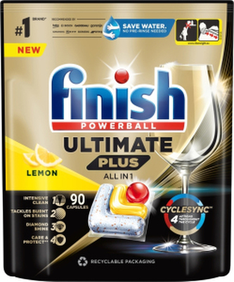 Finish tablety do myčky Ultimate Plus All in 1 Lemon, 90 ks
