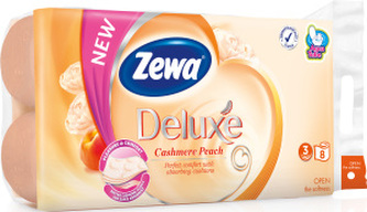 Zewa Deluxe Cashmere Peach 3vrstvý toaletní papír, 19,3 m, 8 rolí