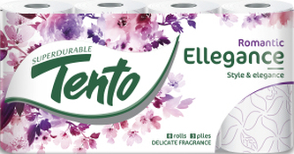 Tento Ellegance Romantic 3vrstvý toaletní papír, role 150 útržků, 8 rolí