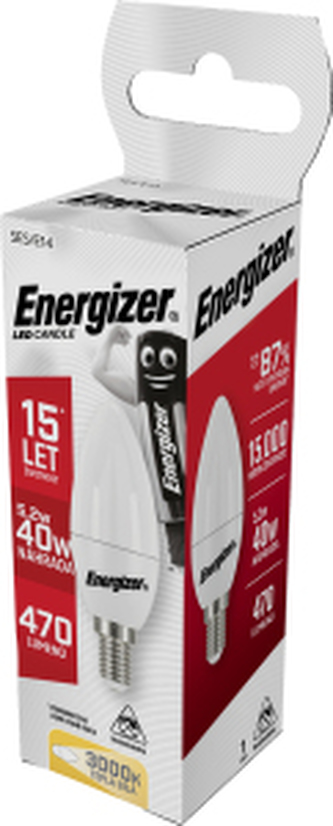 Energizer LED žárovka svíčka, E14, teplá bílá, 6 W jako 40 W