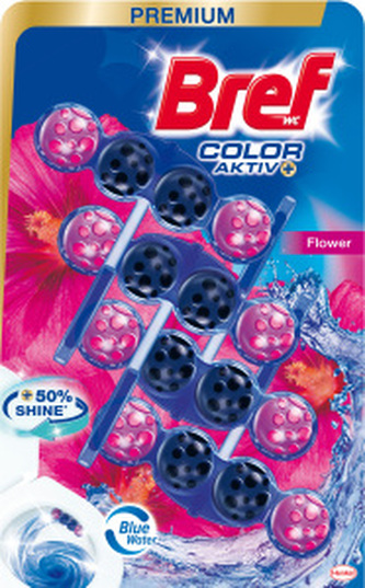 Bref Color Aktiv Flower tuhý WC blok, 4× 50 g