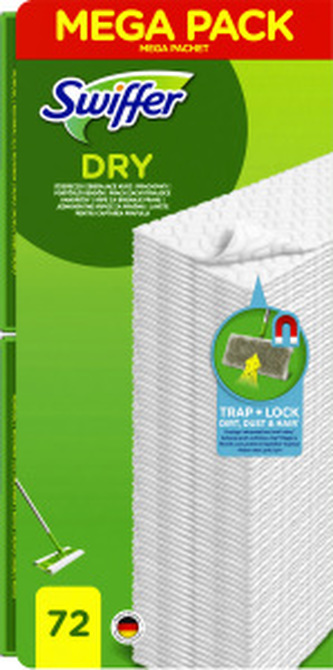 Swiffer náhradní čisticí ubrousky na podlahu suché, 72 ks