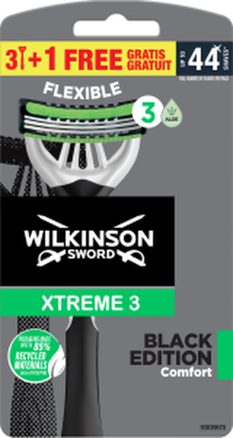 Wilkinson Sword Xtreme3 Black jednorázový holicí strojek, 4 ks