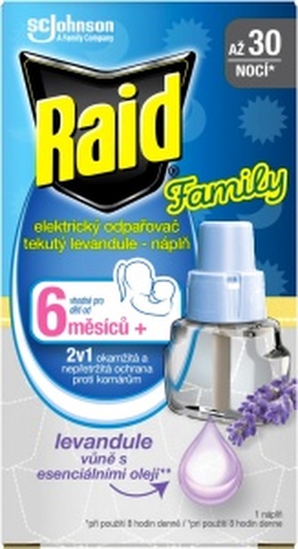Raid náplň pro elektrický tekutý odpařovač 2v1, levandule, 21 ml