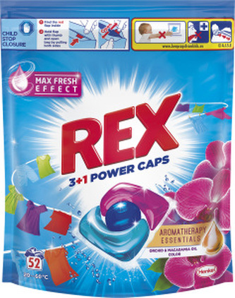 Rex kapsle na praní Power Caps Aromatherapy Orchid & Macadamia Oil, 52 praní