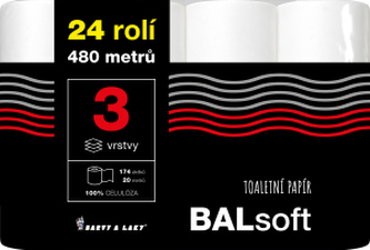 BALsoft 3vrstvý toaletní papír, 24 rolí