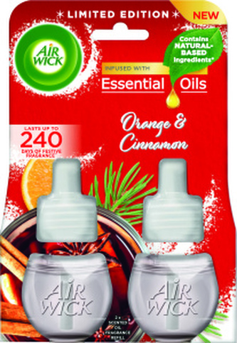 Air Wick Electric náplň do osvěžovače skořice a pomeranč, 2× 19 ml
