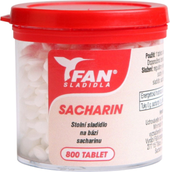 Fan sladidla, sacharin, stopní sladidlo, 800 tablet, 50 g