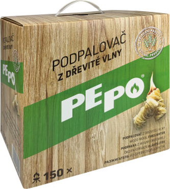PE-PO podpalovač z dřevité vlny, 150 podpalů