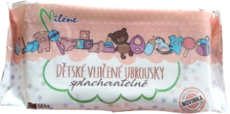 Miléne dětské vlhčené ubrousky splachovatelné, 56 ks