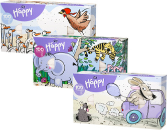 Bella Happy Kids 2vrstvé dětské papírové kapesníky, 100 ks
