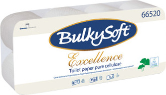 BulkySoft Excellence 3vrstvý toaletní papír, role 28,75 m a 250 útržkú, 8 rolí