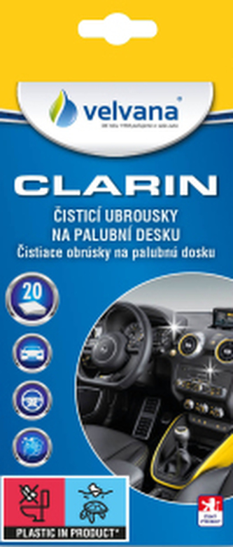 Velvana Clarin čisticí ubrousky na palubní desku, 20 ks