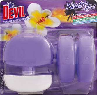 Dr. Devil 3v1 Sunset Blossom tekutý WC blok, košíček + náplň 3× 55 ml Dr. Devil 3v1 Sunset Blossom tekutý WC blok, košíček + náplň 3× 55 ml