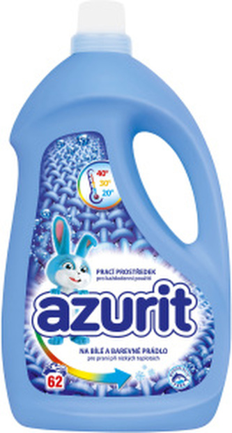 Azurit prací gel univerzální pro praní při nízkých teplotách 62 praní, 2,48 l