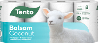 Tento Balsam Coconut 3vrstvý toaletní papír, role 142 útržků, 19,03 m, 8 rolí