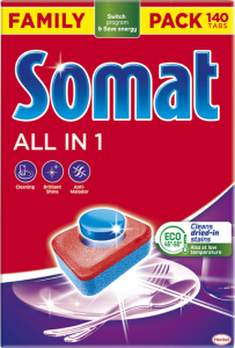 Somat tablety do myčky All in 1, 140 ks