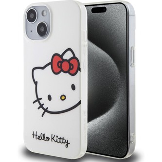 Hello Kitty IML Head Logo Kryt iPhone 15 bílý