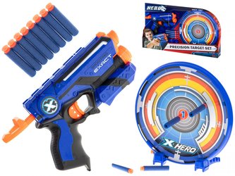 Dětská pistole Hero Nerf s terčem a 8 ks nábojů