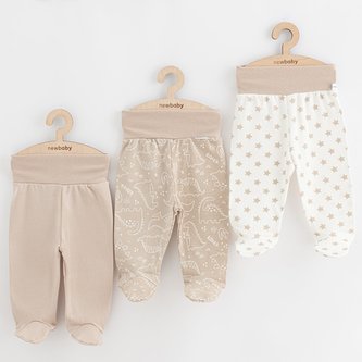 Kojenecké polodupačky New Baby Classic II Uni 3ks béžová - velikost 50