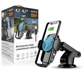 ALIGATOR samozavírací držák K2, úchyt 3v1, bezdrátové nabíjení 15W