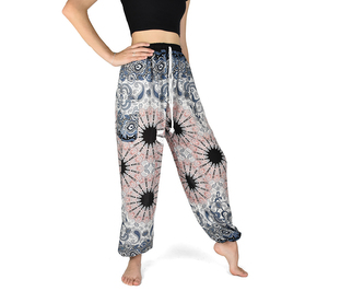 Kalhoty Joga SOLADA, modrá, bílá, červená