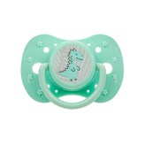 Uklidňující silikonový dudlík 6m+ Akuku dino - velikost 6-18m