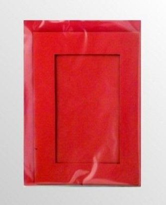 Karta passepartout + koperta czerwona 5szt