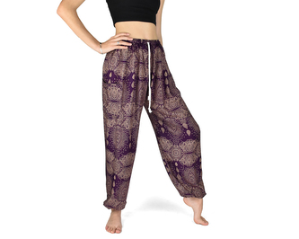 Kalhoty Joga SOLADA, fialové