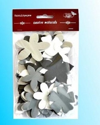Kwiatki czarno-szaro-białe 60szt