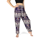 Kalhoty Joga SOLADA, fialové s krémovou