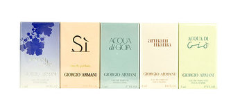 Giorgio Armani Mini Set 2 edt Acqua di Gio Pour Femme 5 ml + edp Mania Pour Femme 4 ml + edp Acqua di Gioia 5 ml + edp Si 7 ml+ edp Code Women 3 ml