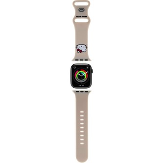 Hello Kitty Liquid Silicone Kitty Head Logo Řemínek pro Apple Watch 38/40/41mm béžový