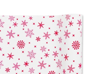 Voňavý vánoční papír 70cm/2m VLOČKY - červené