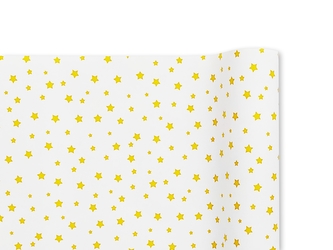 Vánoční papír 70cm/2m HVĚZDY - žluto-oranžové