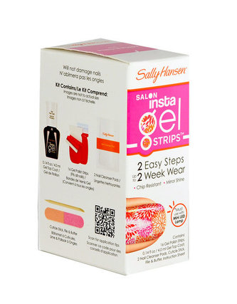 Sally Hansen Salon Insta Gel Strips gel top coat Salon Insta Gel Strips 4 ml + Gel Polish Strips & Tips 16pcs 440 + Nail Cleanser Pads + Cuticle Stick + File