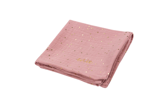 enie baby Mušelínová plenka 70x70cm vínová se zlatými puntíky - 1ks