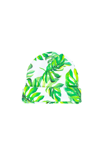 enie baby Dětská čepice s ohybem 6-9m Tropical Leaves enie baby Dětská čepice s ohybem 6-9m Tropical Leaves