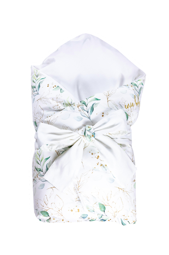 enie baby Zavinovačka SATINE golden leaves 80x80 cm z dutého vlákna